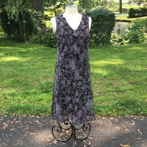 Brown floral chiffon like dress